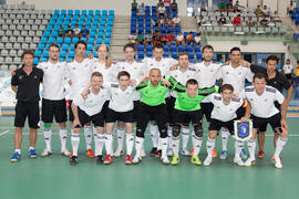 Jugadores de Alemania. Partido Alemania contra Brasil. 14º Campeonato del Mundo Universitario de Fútbol Sala 2014 (FUTSAL). Antequera. Julio de 2014