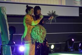 Alessandra García y Tecla Lumbreras presentan la gala de de inauguración de la 33ª edición de Fancine de la Universidad de Málaga. Cine Albéniz. Noviembre de 2023