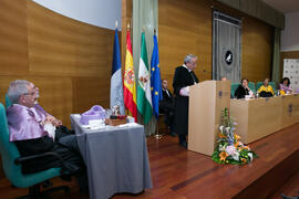 Intervención de José Ángel Narváez en la investidura de Heliodoro Carpintero Capell como Doctor "Honoris Causa" por la Facultad de Psicología de la Universidad de Málaga. Edificio del Rectorado. Mayo de 2019