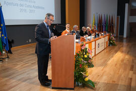 Miguel Porras Fernández en la Apertura del Curso Académico 2016/2017 de la Universidad de Málaga. Salón de actos de la Escuela de Ingenierías Industriales. Septiembre de 2016