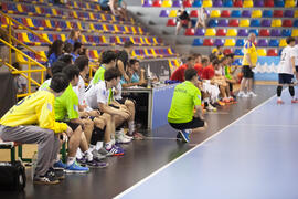 Partido Rumanía - Corea. Categoría masculina. Campeonato del Mundo Universitario de Balonmano. Antequera. Junio de 2016