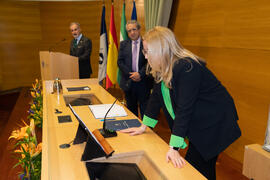Toma de Posesión de Susana Cabrera Yeto como Vicerrectora de Planificación Movilidad y Cooperación Internacional de la Universidad de Málaga. Edificio del Rectorado.  Febrero de 2020