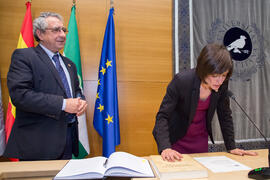 Toma de Posesión de Ana María Luque Gil como nueva Directora de la Oficina del Rector de la Universidad de Málaga. Edificio del Rectorado. Febrero de 2018