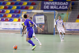 Partido Ucrania contra Eslovaquia. 14º Campeonato del Mundo Universitario de Fútbol Sala 2014 (FUTSAL). Antequera. Julio de 2014