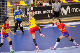 Partido Rumanía - España. Categoría femenina. Campeonato del Mundo Universitario de Balonmano. Antequera. Julio de 2016