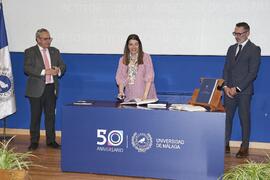 Toma de posesión de Marina Cortés Reyes como profesora titular del Área de Ingeniería Química de la Universidad de Málaga. Toma de posesión de nuevos catedráticos y profesores titulares de la Universidad de Málaga. Paraninfo. Noviembre de 2023