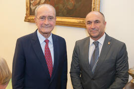 Francisco De la Torre y Eugenio Luque. Conferencia de Francisco De la Torre: "Económicas y Málaga. Una historia de éxito". Sociedad Económica Amigos del País. Julio de 2015