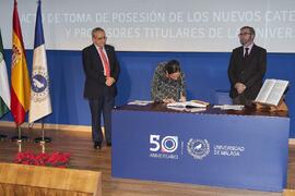 Toma de posesión de María Tanagua Barceló Martínez como profesora titular del Área de Traducción e Interpretación (Lengua Francesa) de la Universidad de Málaga. Paraninfo. Diciembre de 2022