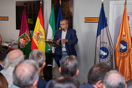 José Ángel Narváez. Inauguración del mural de Ángel Idígoras en la Facultad de Ciencias Económicas y Empresariales de la Universidad de Málaga. Campus de El Ejido. Junio de 2022