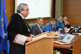 José Ángel Narváez en la investidura como Doctor "Honoris Causa" de Hans-Dieter Wienberg por la Facultad de Ciencias de la Universidad de Málaga. Rectorado. Mayo de 2016