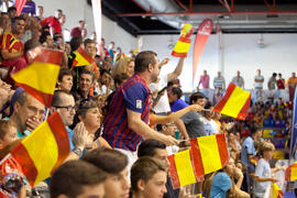 Asistentes al partido España contra República Checa. 14º Campeonato del Mundo Universitario de Fútbol Sala 2014 (FUTSAL). Antequera. Julio de 2014