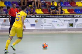 Partido Ucrania contra Brasil. 14º Campeonato del Mundo Universitario de Fútbol Sala 2014 (FUTSAL). Antequera. Julio de 2014