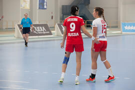 Partido Rusia - Polonia. Categoría femenina. Campeonato del Mundo Universitario de Balonmano. Antequera. Junio de 2016