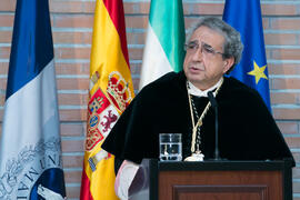 Intervención de José Ángel Narváez en la Apertura del Curso Académico 2017/2018 de la Universidad de Málaga. Salón de actos de la Facultad de Turismo. Septiembre de 2017