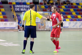 Partido Irán contra Rusia. 14º Campeonato del Mundo Universitario de Fútbol Sala 2014 (FUTSAL). Antequera. Julio de 2014