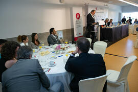 Intervención de Prudencio Escamilla. Desayuno Informativo de Aula Magna con motivo de su XX Aniversario. Consejo de Estudios Sociales y Comercio de la Universidad de Málaga. Mayo de 2018