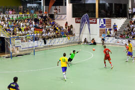 Partido Rusia contra Brasil. 14º Campeonato del Mundo Universitario de Fútbol Sala 2014 (FUTSAL). Antequera. Julio de 2014