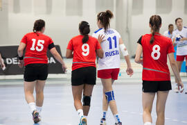Partido República Checa - Rusia. Categoría femenina. Campeonato del Mundo Universitario de Balonmano. Antequera. Junio de 2016