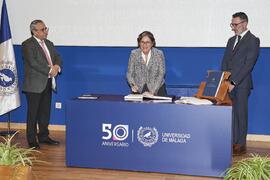 Toma de posesión de Rita Pilar Romero Galisteo como profesora titular del Área de Fisioterapia de la Universidad de Málaga. Toma de posesión de nuevos catedráticos y profesores titulares de la Universidad de Málaga. Paraninfo. Noviembre de 2023