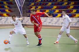 Partido Rusia contra Bielorrusia. 14º Campeonato del Mundo Universitario de Fútbol Sala 2014 (FUTSAL). Antequera. Julio de 2014
