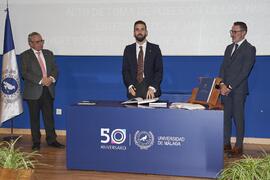 Toma de posesión de Guillermo Sánchez-Archidona Hidalgo como profesor titular del Área de Derecho Financiero y Tributario de la Universidad de Málaga. Toma de posesión de nuevos catedráticos y profesores titulares de la Universidad de Málaga. Paraninfo. Noviembre de 2023