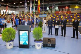 Intervención de Juan Antonio García Galindo. Ceremonia de apertura del Campeonato del Mundo Universitario de Balonmano. Antequera. Junio de 2016