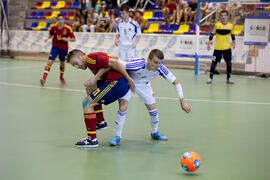 Partido España contra Eslovaquia. 14º Campeonato del Mundo Universitario de Fútbol Sala 2014 (FUTSAL). Antequera. Julio de 2014