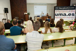 Intervención de Purificación Zayas. Graduación de los alumnos del CIE de la Universidad de Málaga. Centro Internacional de Español. Septiembre de 2014