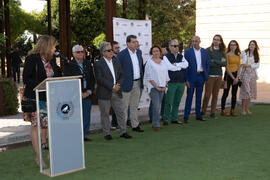 Intervención de Raquel Barco. Inauguración de la primera "Isla y Senda Verde" de la Universidad de Málaga. Facultad de Ciencias de la Comunicación y Turismo. Octubre de 2019