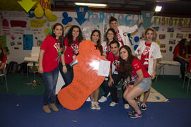 Estand de la Facultad de Ciencias de la Salud. Jornadas de Puertas Abiertas de la Universidad de Málaga. Complejo Polideportivo Universitario. Abril de 2015