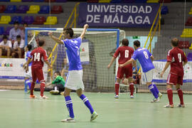 Partido Brasil contra Bielorrusia. 14º Campeonato del Mundo Universitario de Fútbol Sala 2014 (FUTSAL). Antequera. Julio de 2014