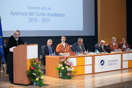 Apertura del Curso Académico 2016/2017 de la Universidad de Málaga. Salón de actos de la Escuela de Ingenierías Industriales. Septiembre de 2016