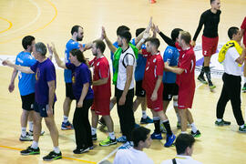 Partido Universidad del Miño - Universidad de Split. Categoría masculina. Campeonato Europeo Universitario de Balonmano. Antequera. Julio de 2017