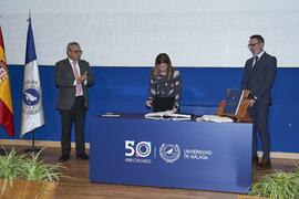 Toma de posesión de Cristina Monereo Atienza como catedrática del Área de Filosofía del Derecho de la Universidad de Málaga. Toma de posesión de nuevos catedráticos y profesores titulares de la Universidad de Málaga. Paraninfo. Noviembre de 2023