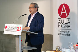 José Ángel Narváez. Desayuno Informativo de Aula Magna con motivo de su XX Aniversario. Consejo de Estudios Sociales y Comercio de la Universidad de Málaga. Mayo de 2018