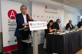 Intervención de José Ángel Narváez. Desayuno Informativo de Aula Magna con motivo de su XX Aniversario. Consejo de Estudios Sociales y Comercio de la Universidad de Málaga. Mayo de 2018