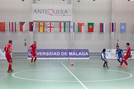 Partido Tailandia contra Georgia. 14º Campeonato del Mundo Universitario de Fútbol Sala 2014 (FUTSAL). Antequera. Julio de 2014