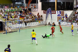 Partido Rusia contra Brasil. 14º Campeonato del Mundo Universitario de Fútbol Sala 2014 (FUTSAL). Antequera. Julio de 2014