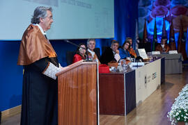 Discurso de Javier López. Investidura de Bernardo Quintero como Doctor "Honoris Causa" por la Universidad de Málaga. Paraninfo. Marzo de 2025