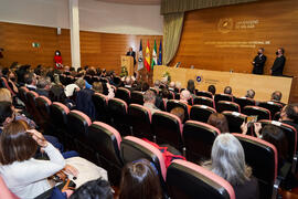 Intervención de José Ángel Narváez. Toma de posesión de nuevos funcionarios y funcionarias de la Universidad de Málaga. Edificio del Rectorado. Diciembre de 2021
