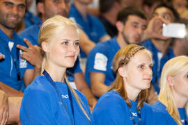Deportistas participantes. Ceremonia de apertura del IX Campeonato de Europa Universitario de Fútbol Sala. Antequera. Julio de 2013
