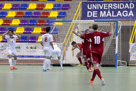 Partido Irán contra Bielorrusia. 14º Campeonato del Mundo Universitario de Fútbol Sala 2014 (FUTSAL). Antequera. Julio de 2014