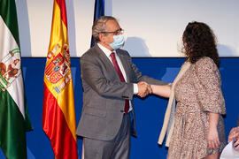 Toma de posesión de Fátima Pérez García como nueva profesora titular del Área de Economía Aplicada de la Universidad de Málaga. Paraninfo. Diciembre de 2021