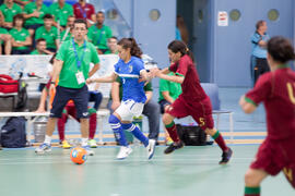Partido Brasil contra Portugal. 14º Campeonato del Mundo Universitario de Fútbol Sala 2014 (FUTSAL). Antequera. Julio de 2014