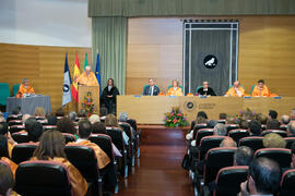 Investidura como Doctor "Honoris Causa" de José Emilio Navas por la Facultad de Ciencias Económicas y Empresariales de la Universidad de Málaga. Edificio del Rectorado. Abril de 2017