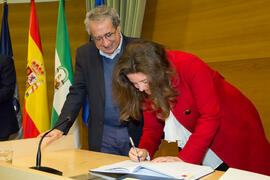 Toma de Posesión de Eva Millán Valldeperas como nueva catedrática del Departamento de Lenguajes y Ciencias de la Computación de la Universidad de Málaga. Edificio del Rectorado. Febrero de 2018