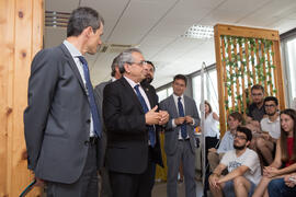 Visita del ministro Pedro Duque al edificio The Green Ray. Campus de Teatinos. Junio de 2018
