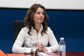 Ana José Cisneros en la graduación de Másters de la Facultad de Ciencias Económicas y Empresariales de la Universidad de Málaga. Paraninfo. Abril de 2018