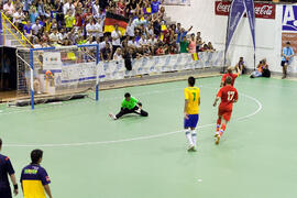 Partido Rusia contra Brasil. 14º Campeonato del Mundo Universitario de Fútbol Sala 2014 (FUTSAL). Antequera. Julio de 2014