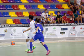 Partido China contra China Taipéi. 14º Campeonato del Mundo Universitario de Fútbol Sala 2014 (FUTSAL). Antequera. Julio de 2014